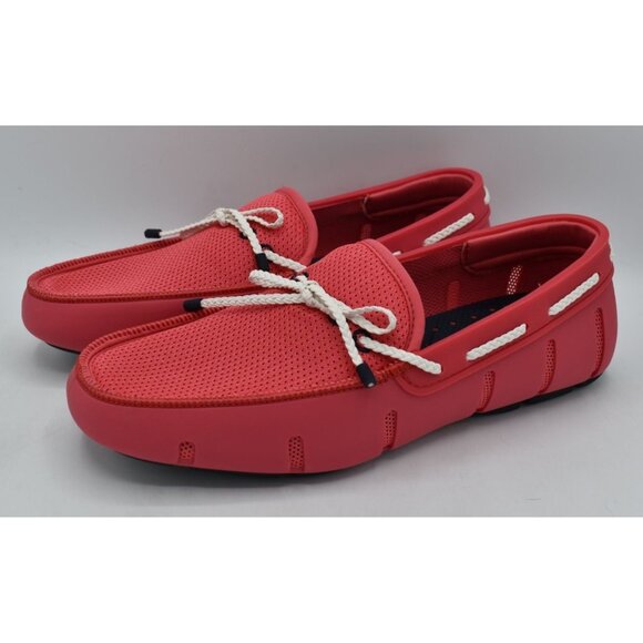 SWIMS Mens Size 11.5 Braided Lace Campari Red Loafers Shoes main image 10